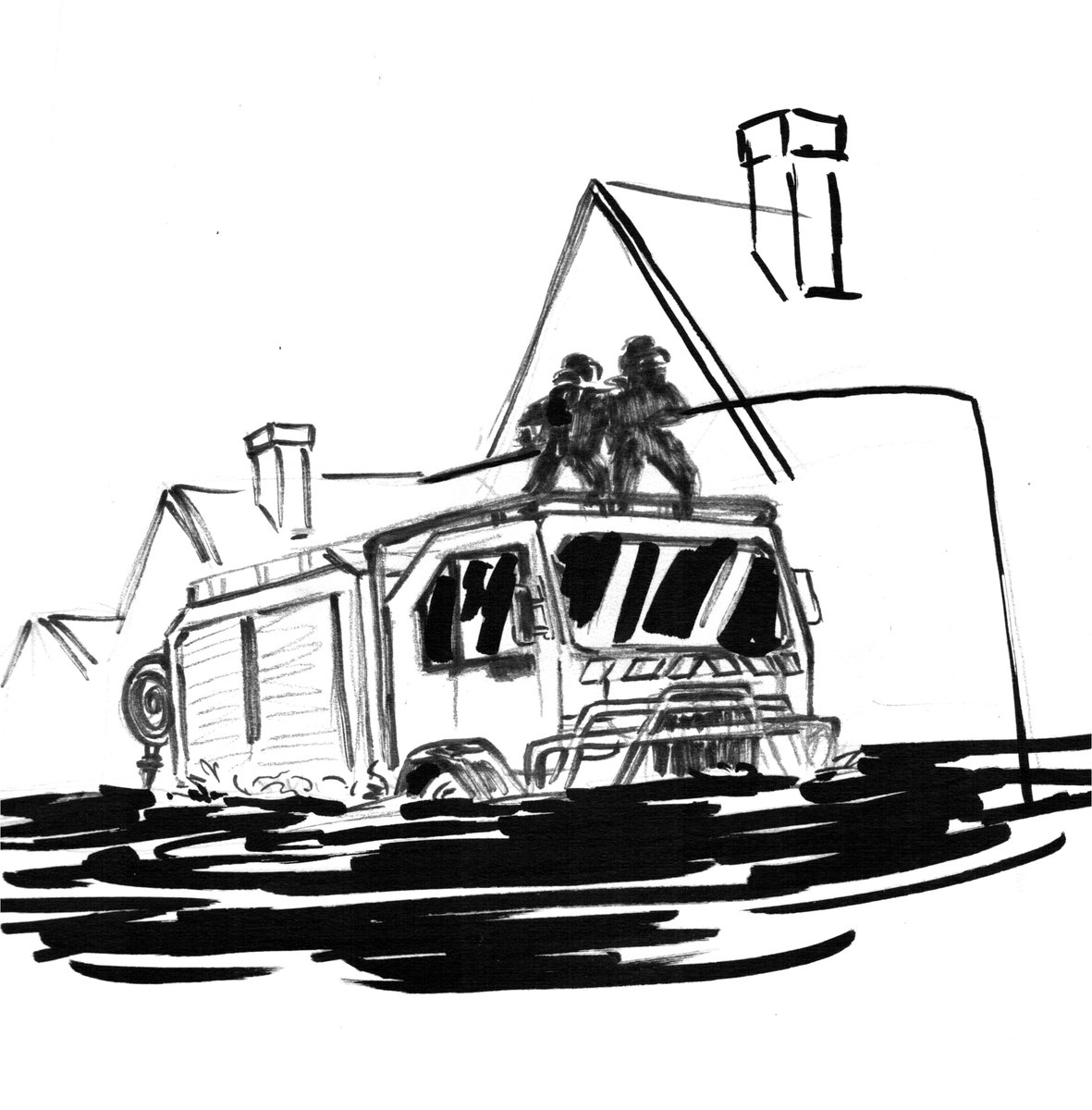 Des pompiers naviguent sur Aire-sur-la-Lys